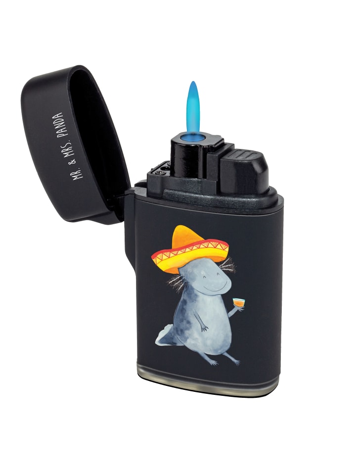 Feuerzeug Axolotl Tequila ohne Spruch in Schwarz