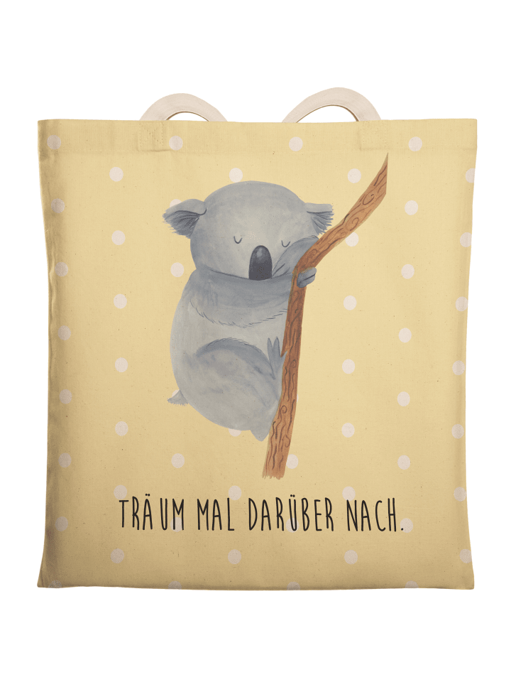 Tragetasche Koalabär mit Spruch in Gelb Pastell