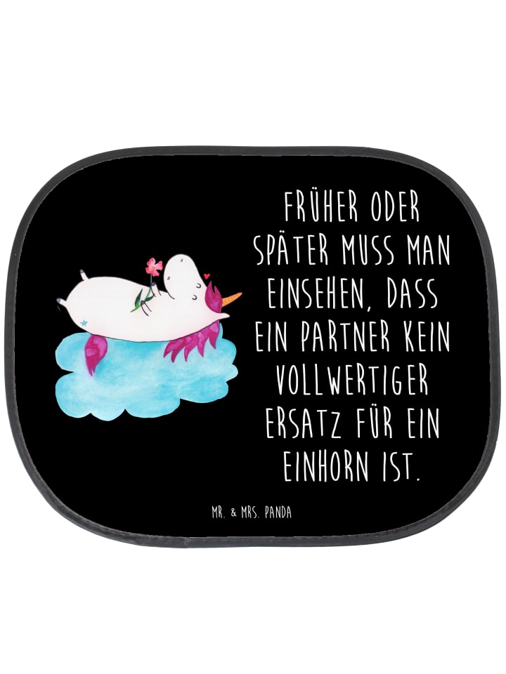 Sonnenblende Einhorn Verliebt mit Spruch in Schwarz