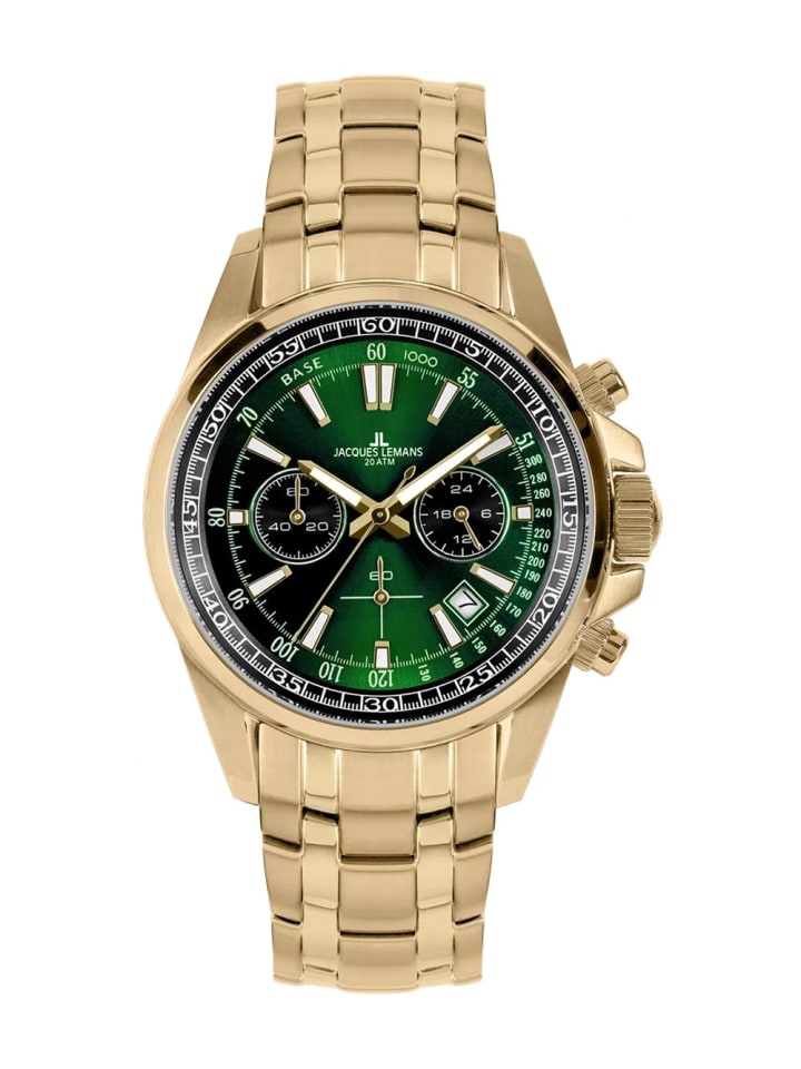 Herren-Chronograph Liverpool Goldfarben/Grün