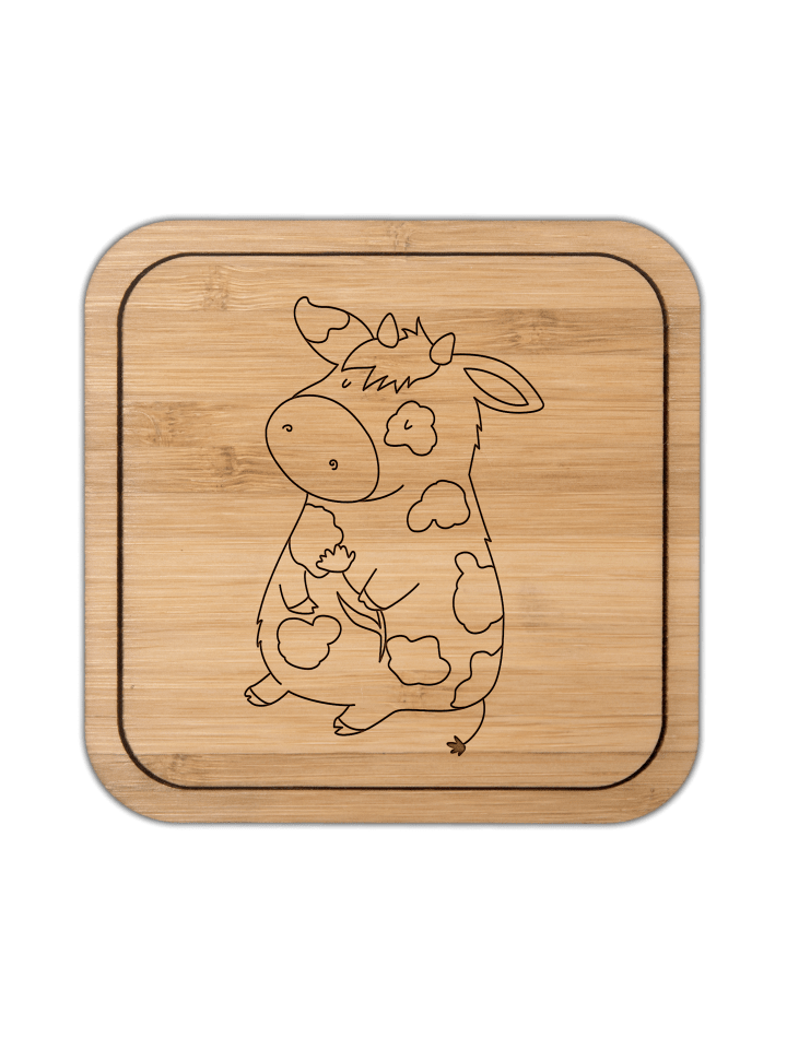 Coaster Kuh ohne Spruch in Transparent