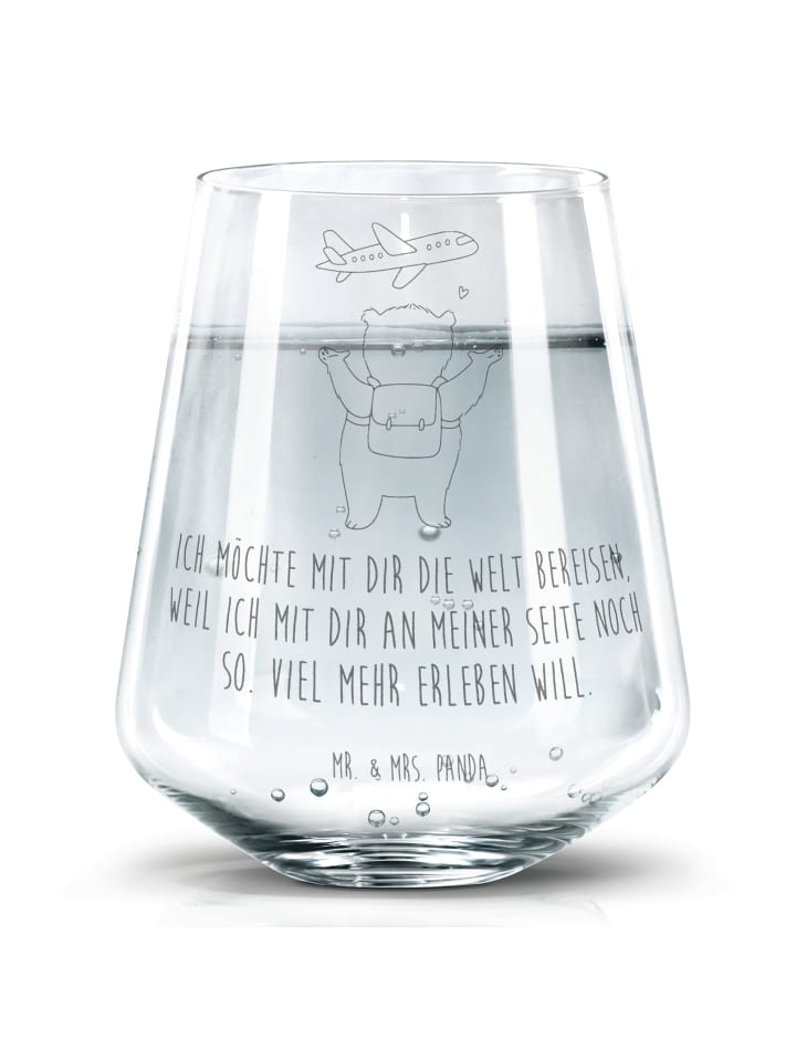 Tumbler Bär Flugzeug mit Spruch in Transparent