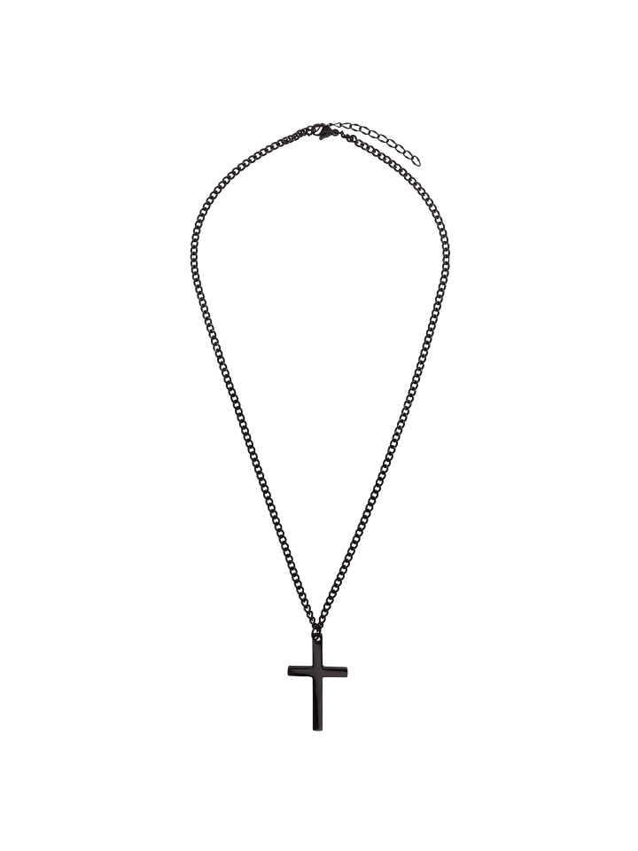Halskette mit Kreuz Frauen Lilith schwarz farben in schwarz