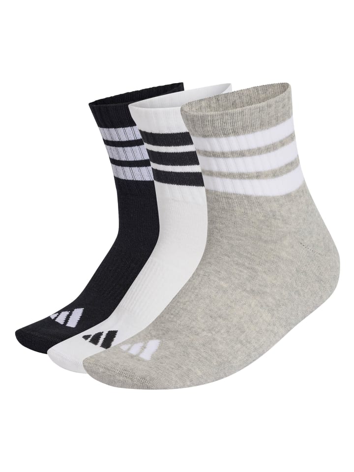 Socken 3er Pack in Schwarz/Grau/Weiß