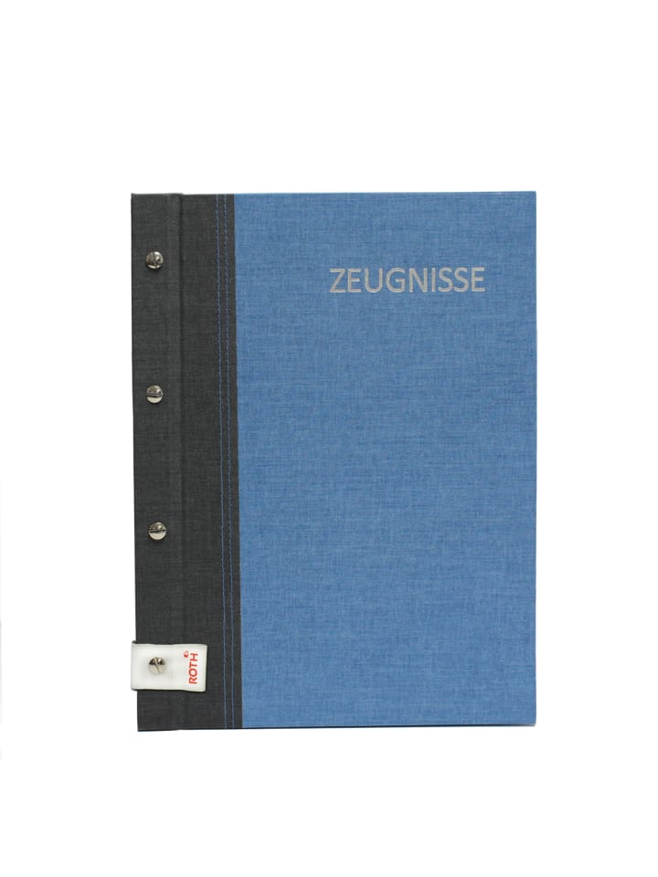 Zeugnismappe Bicolor mit Buchschrauben – Grey-Blue in Grau