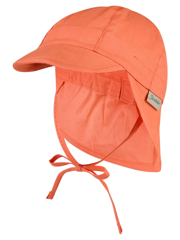 Schirmmütze mit Nackenschutz uni in leuchtorange