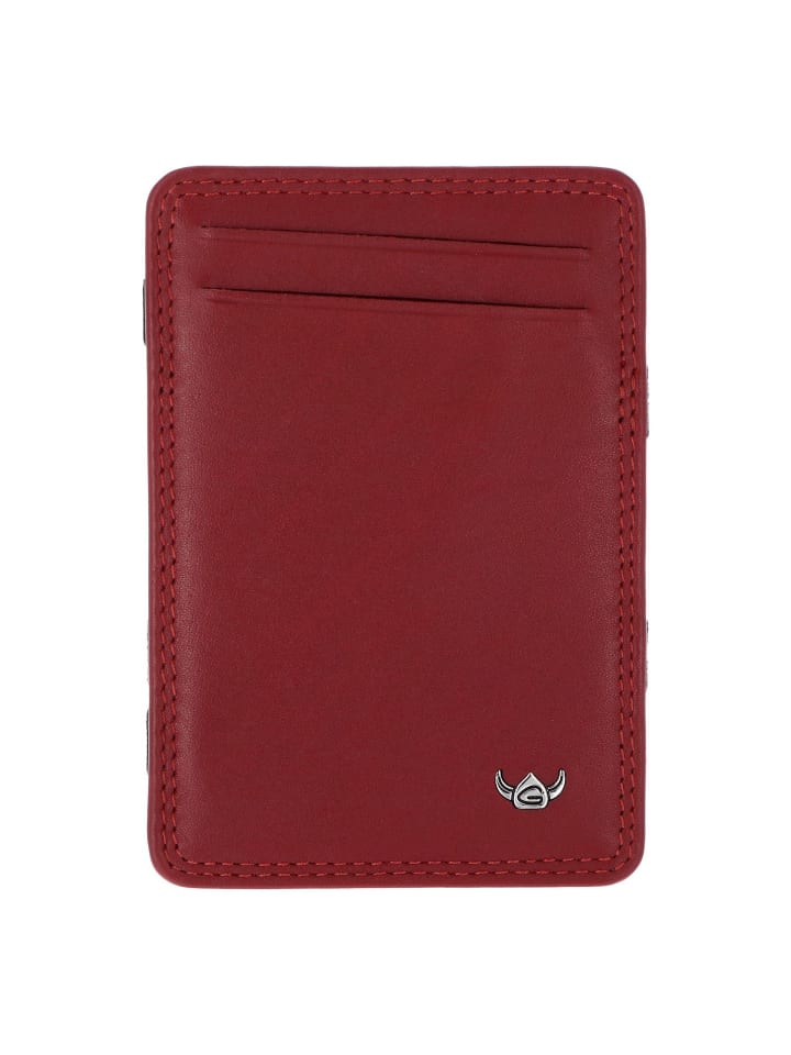 Polo Kreditkartenetui RFID Schutz Leder 7.5 cm rot