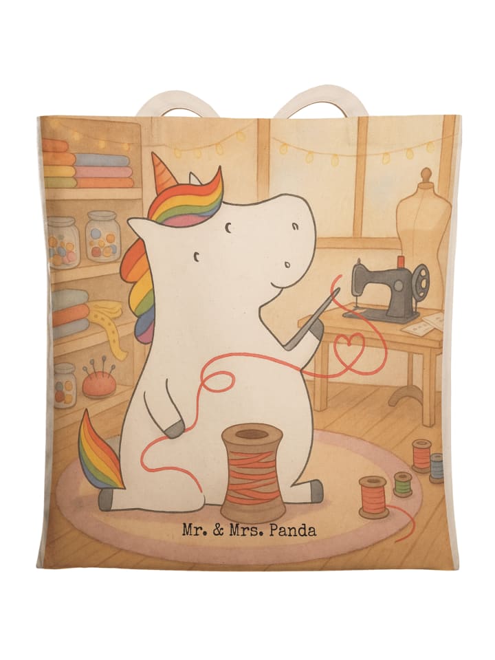 Tasche Einhorn Näherin Design ohne Spruch in Weiß