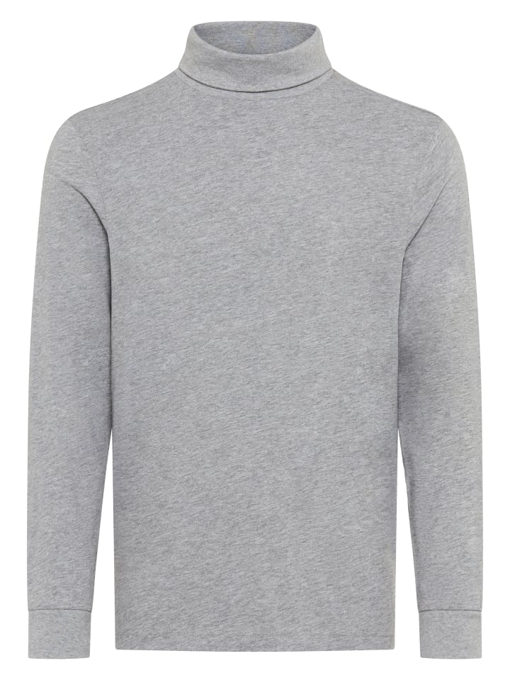 Rollkragenshirt in dunkel grau meliert
