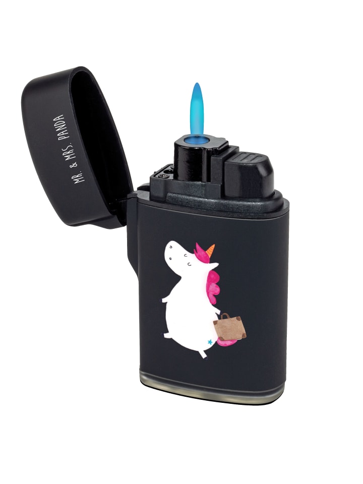 Sturmfeuerzeug Einhorn Koffer ohne Spruch in Schwarz