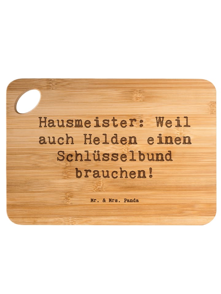 Küchenbrett Spruch Hausmeister Held mit Spruch in Braun