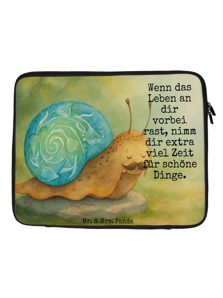 Notebook Tasche Schnecke Sir Design mit Spruch in Weiß