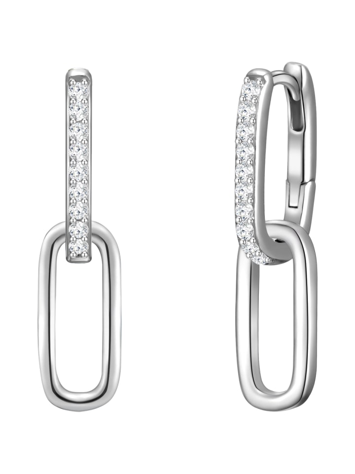 Creolen aus Sterling Silber mit Zirkonia in silber