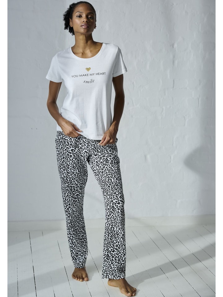 gemustert kaufen günstig DREAMS limango | Pyjamahose schwarz-weiß in VIVANCE