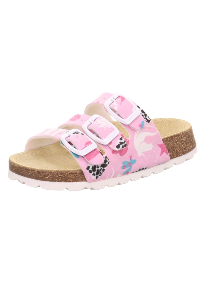 Tieffußbett Pantolette FUSSBETTPANTOFFEL in Rosa/Mehrfarbig