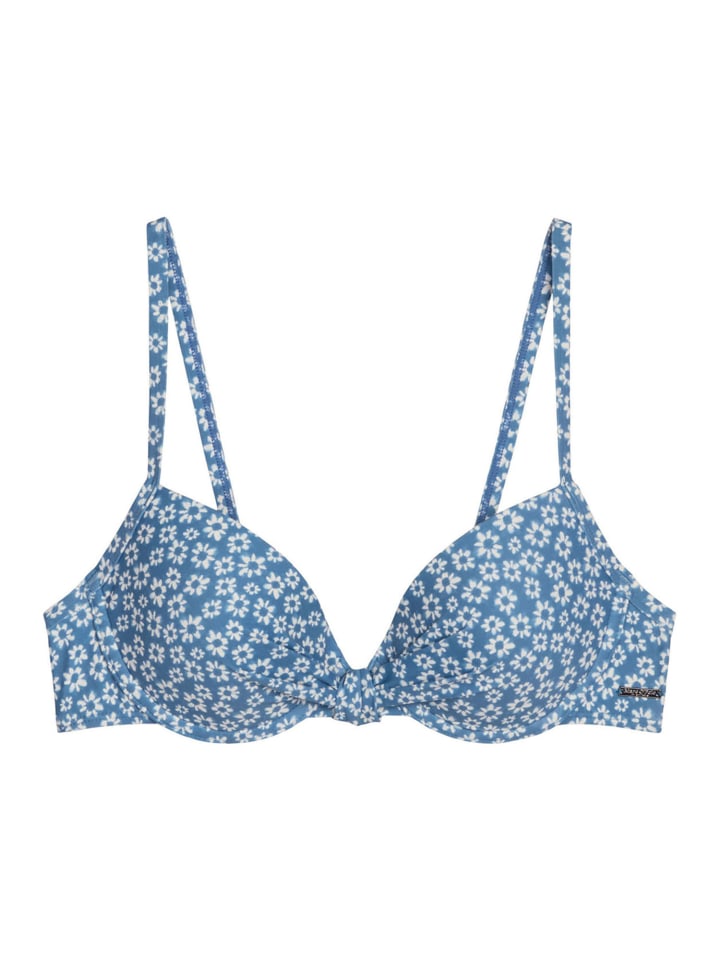 Bügel-Bikini-Top Shiny in coronet blue print