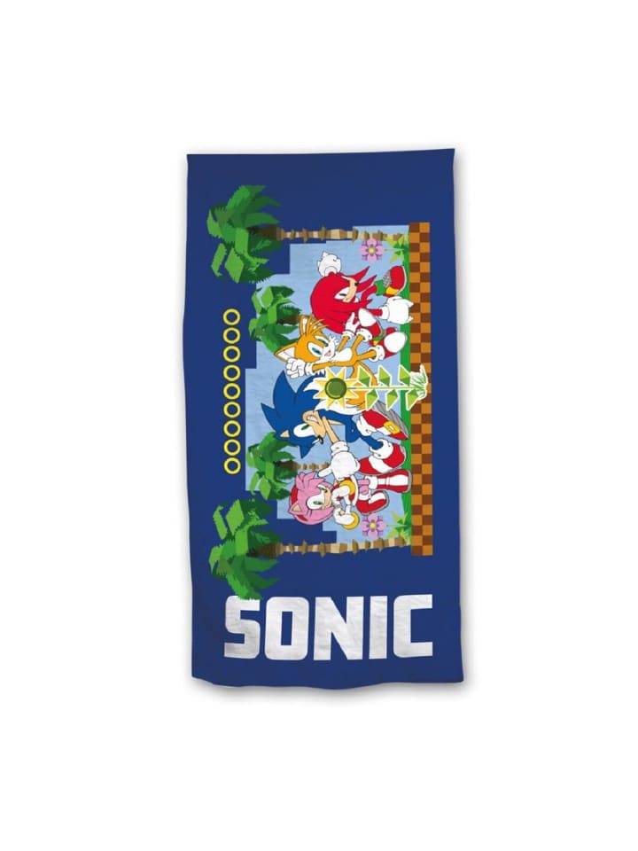 Sonic Speed am Strand – Dein Strandtuch rasante Sommerabenteuer in Blau