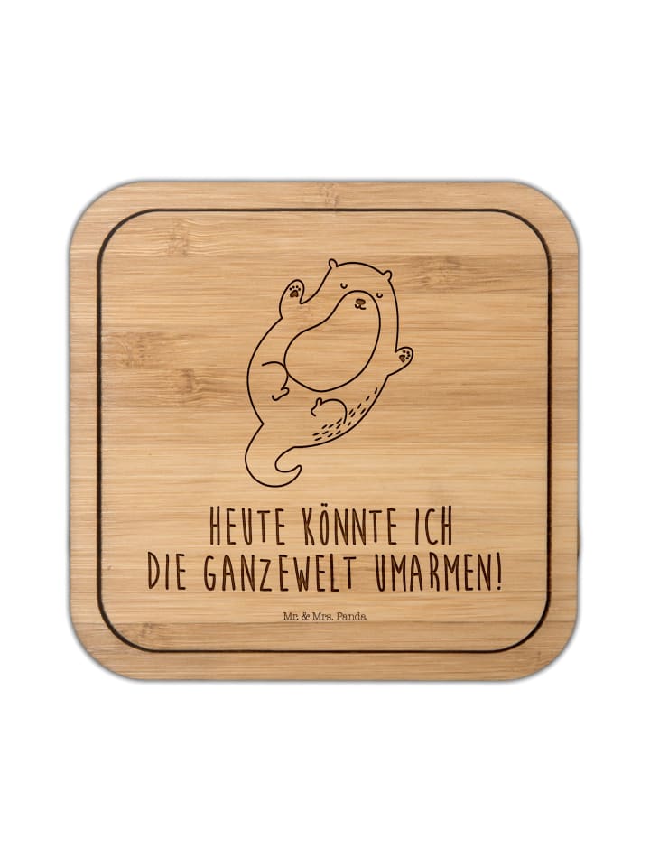 Tischuntersetzer Otter Umarmen mit Spruch in Transparent