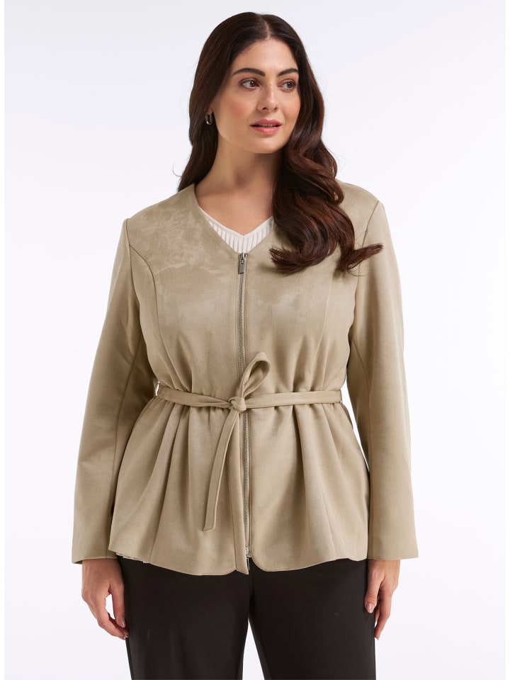 Velours-Jacke in beige