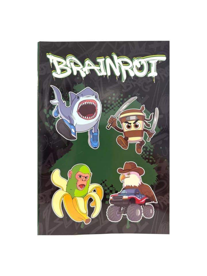 Brainrot Bananini B/5 liniertes Heft 40 Blatt
