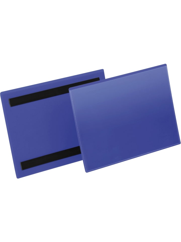 Kennzeichnungstasche magnetisch A5 quer blau Packung mit 50 Stück