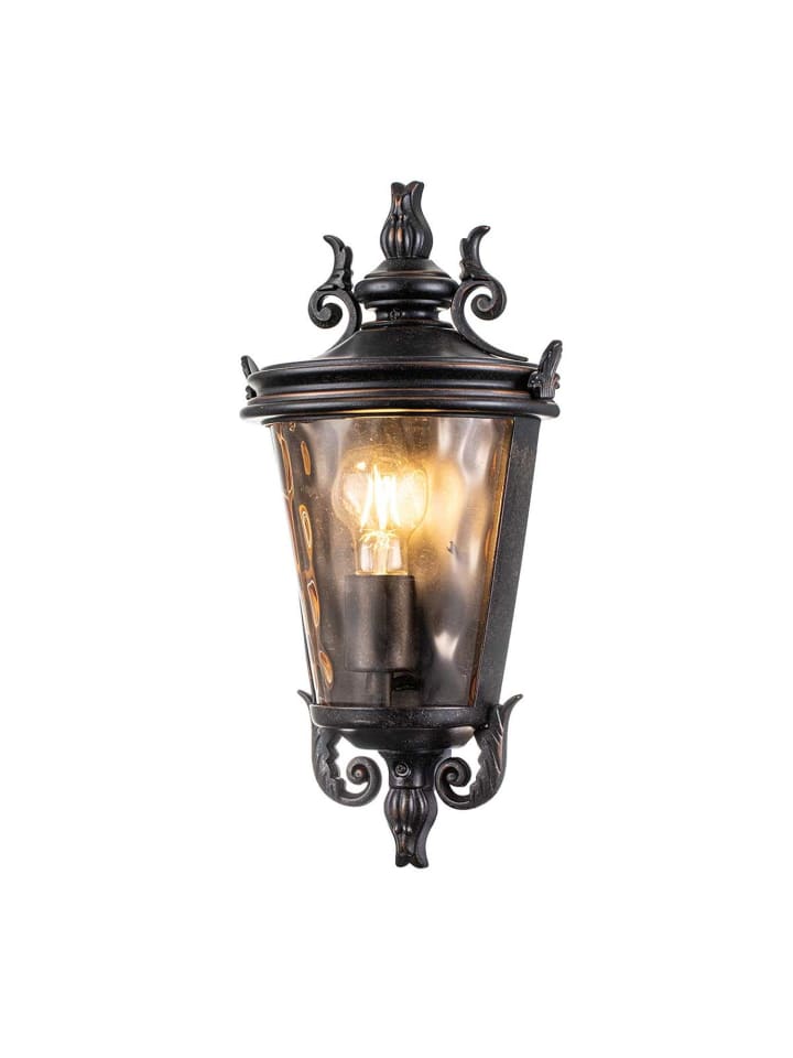 Außen Wandlampe (B)21.7 x (H)43.2 cm in Bronze Antik Bernstein