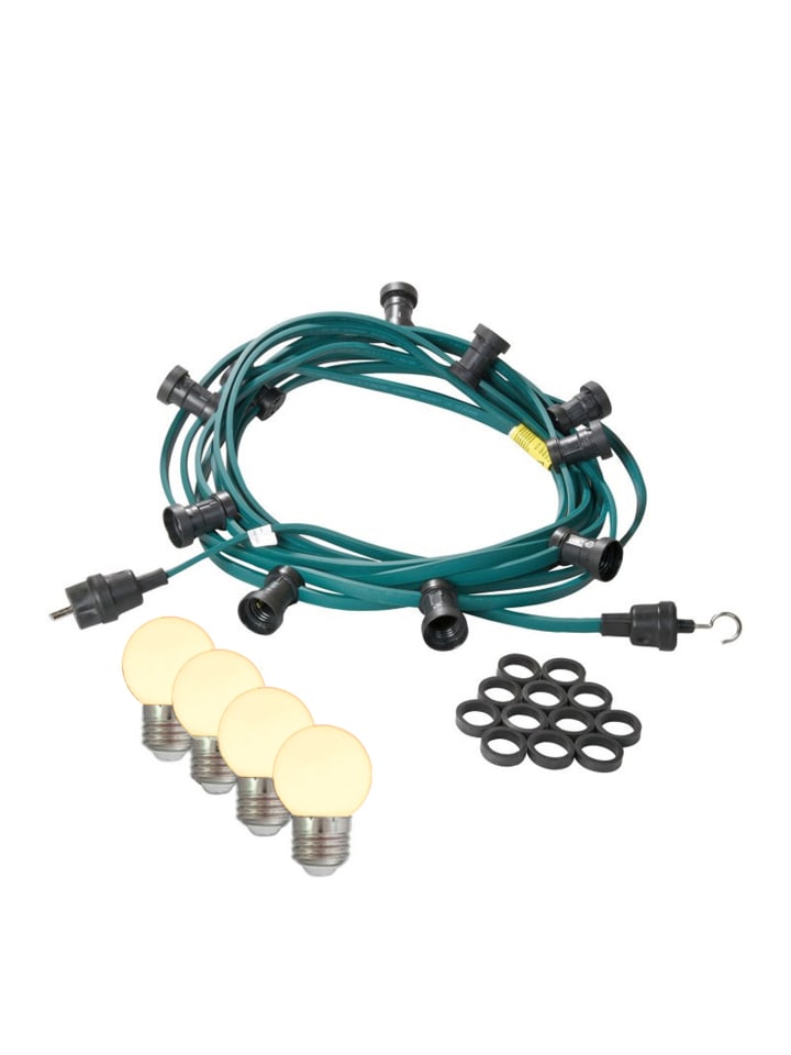 Garten Party Lichterkette Illu für Außen 60x LED Kugellampen 40m grün