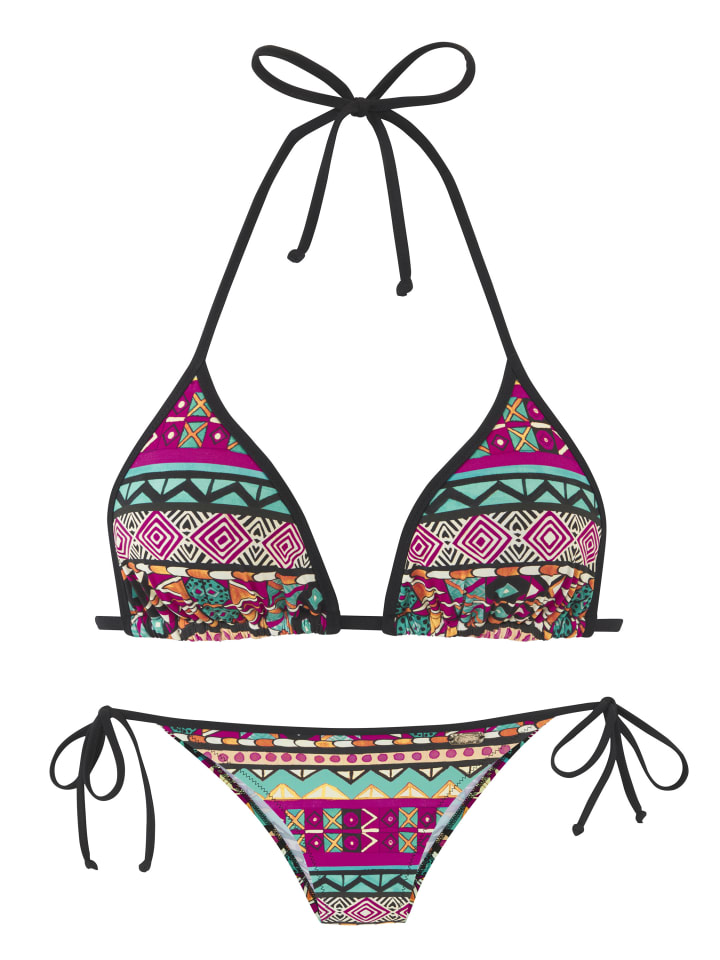 Triangel-Bikini in pink bedruckt