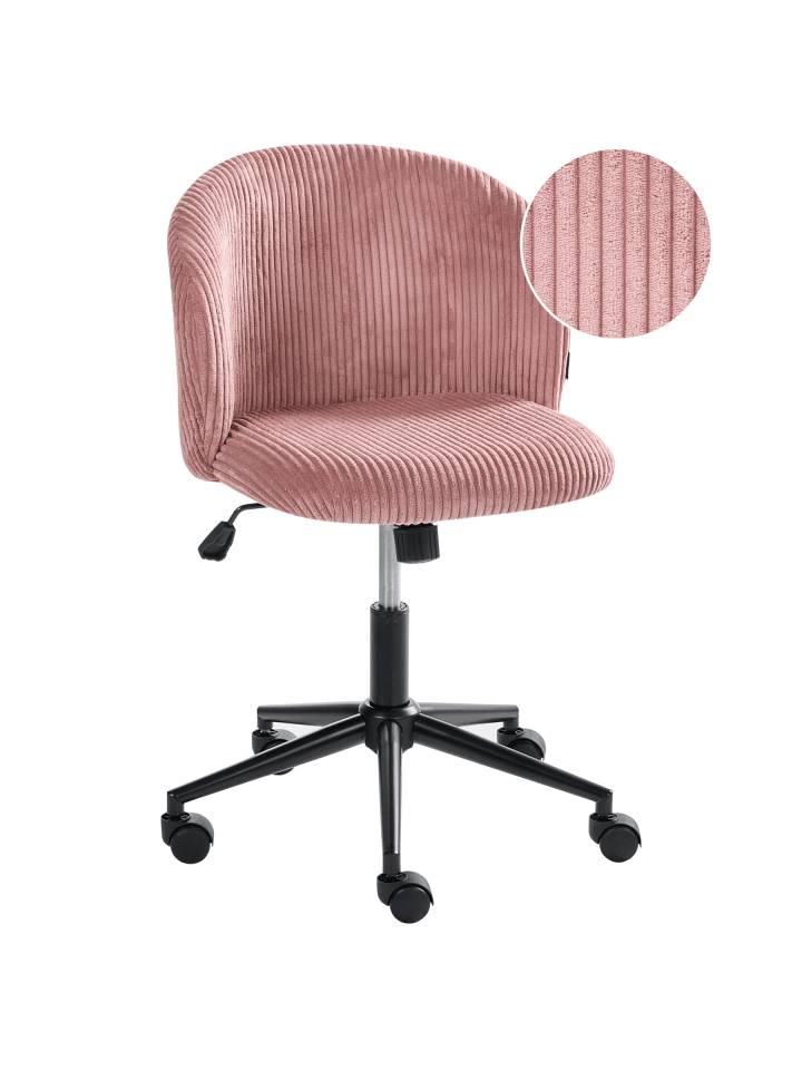 Bürostuhl MILES in Rosa/Schwarz - (W) 55 x (H) 76 x (L) 55 cm