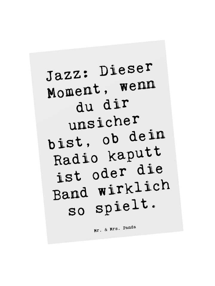 Postkarte Spruch Jazz Momente mit Spruch in Weiß