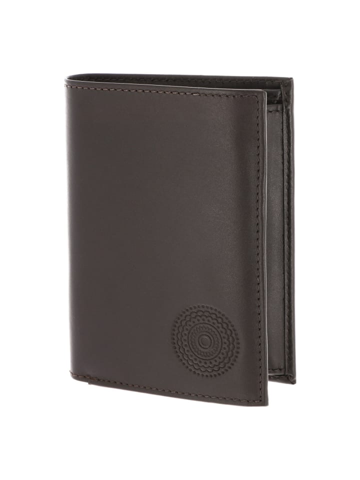 Leather Geldbörse RFID Schutz Leder 13 cm braun-circle bloom