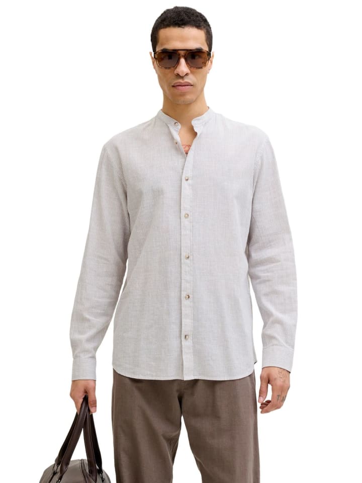 Hemd JJESUMMER LINEN BLEND BAND in Mehrfarbig