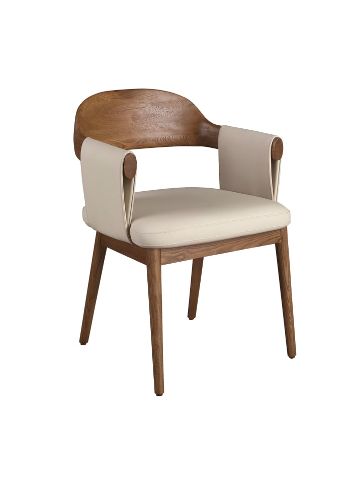 Stuhl 5186 in Walnuss/Creme – (B)59 x (H)78 x (T)58 cm