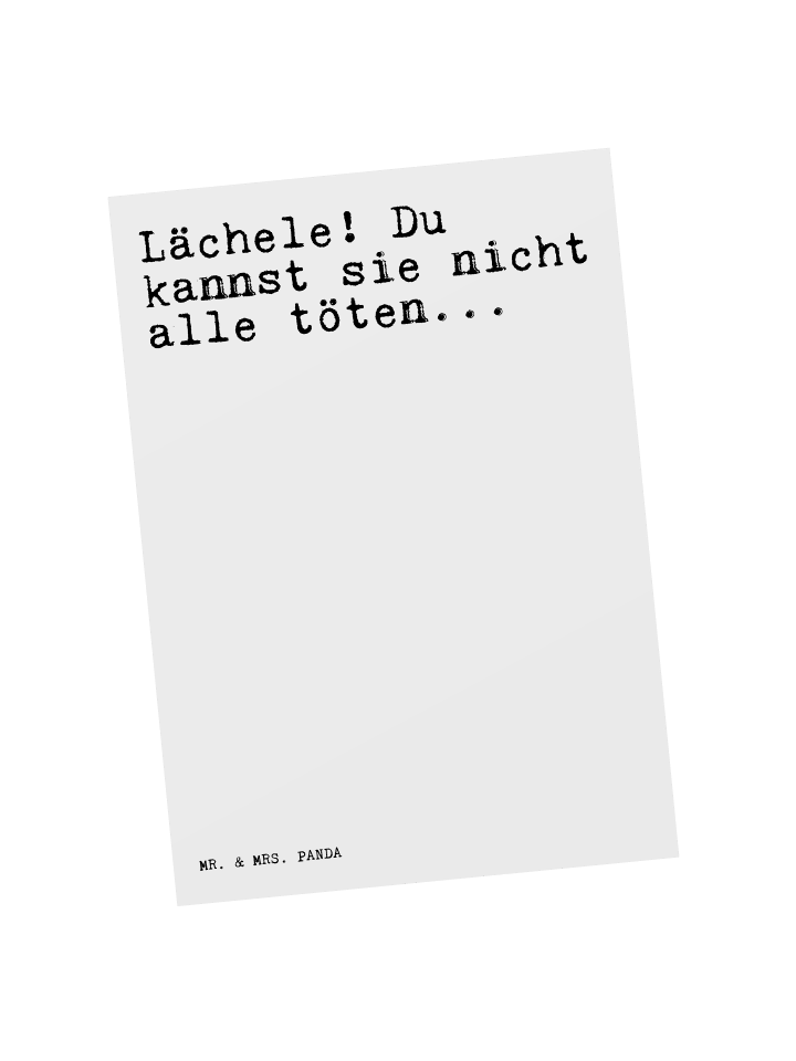 Postkarte Lächele! Du kannst sie... mit Spruch in Weiß