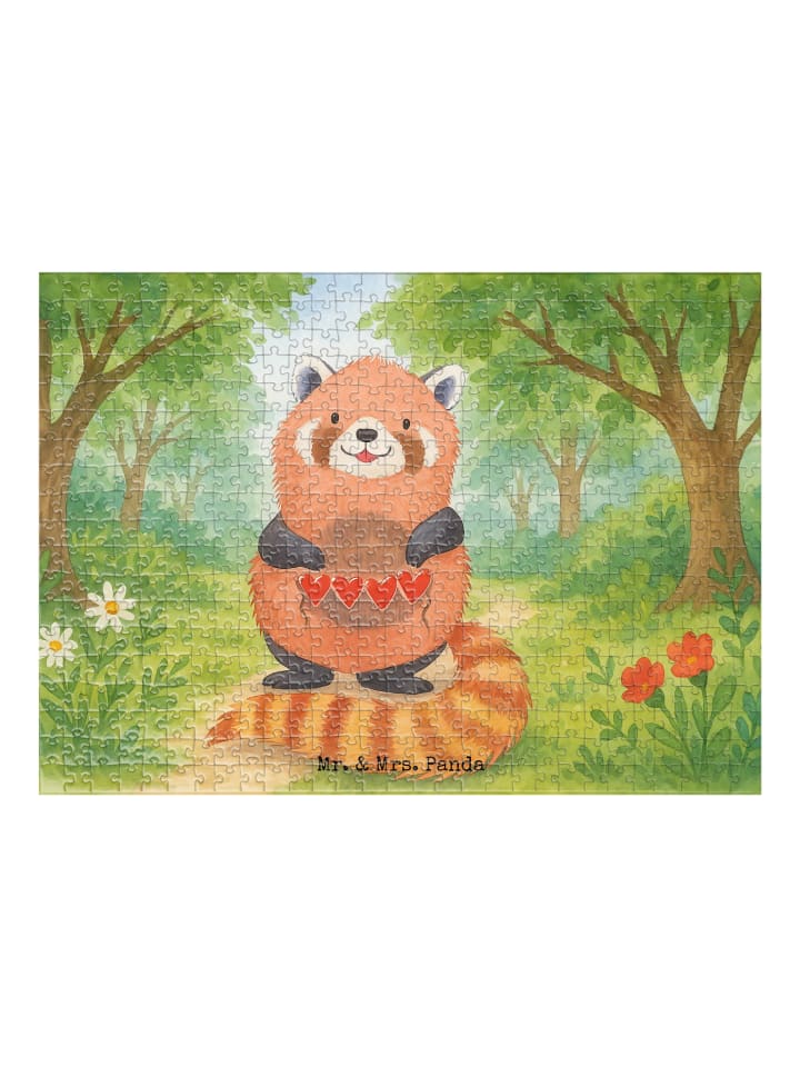 Puzzle Roter Panda Design ohne Spruch in Weiß