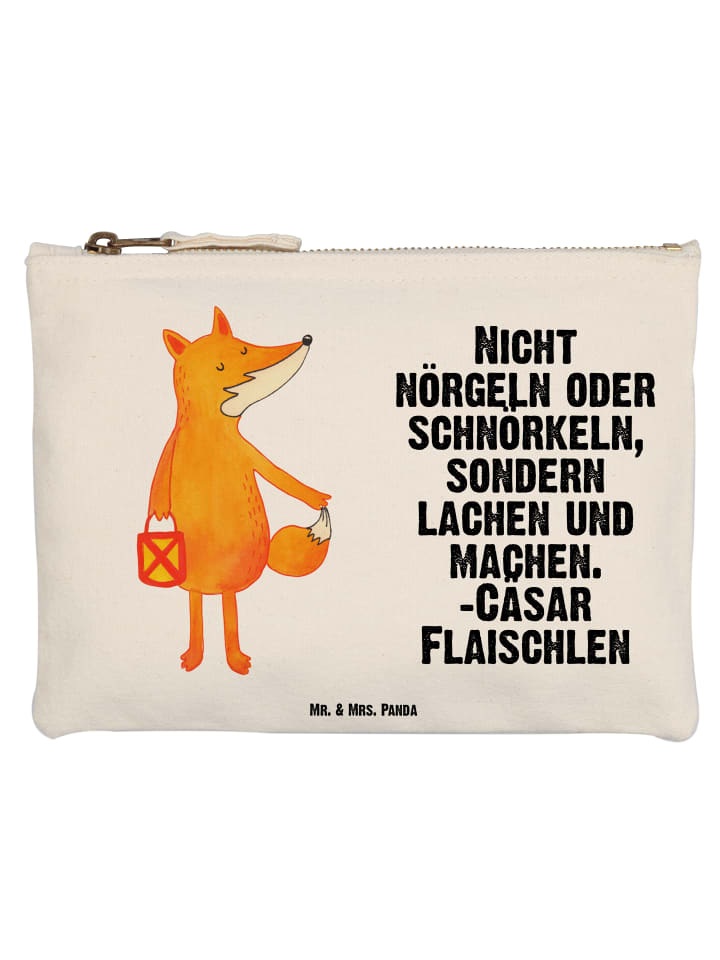Pouch Fuchs Laterne mit Spruch in Weiß
