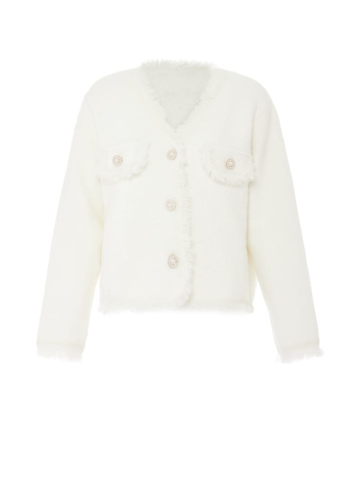 Damen Strickjacke in Wollweiss