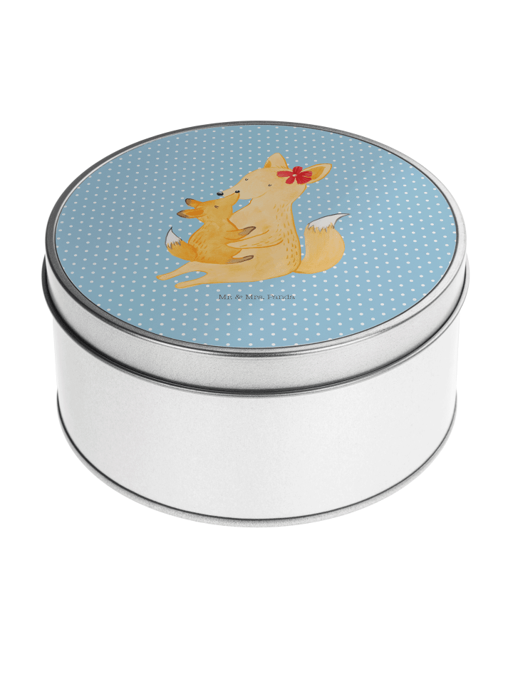 Aufbewahrungsbox Fuchs Mama ohne Spruch in Blau Pastell