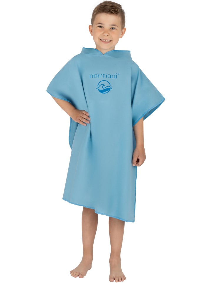 Kinder Badeponcho aus Mikrofaser Manati in Blau