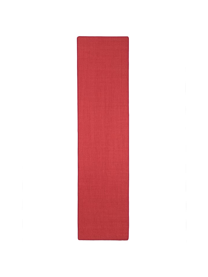Sisal Läufer Natur Teppich in rot