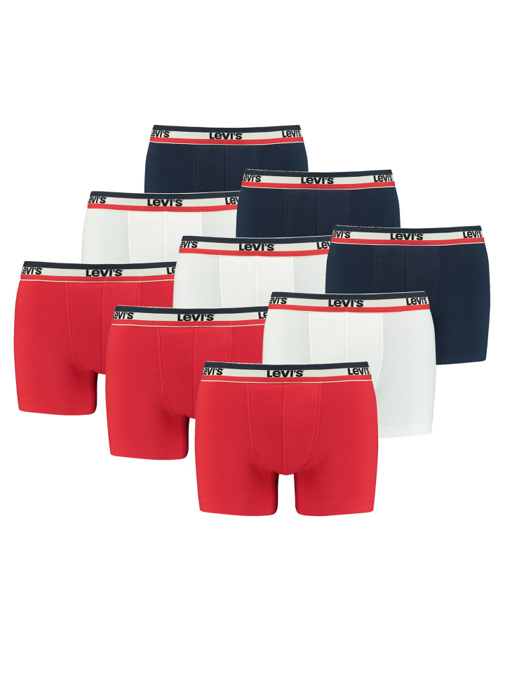 Boxershorts LEVIS Men Sprtswr Logo Boxer 9P in White/Blue/Red