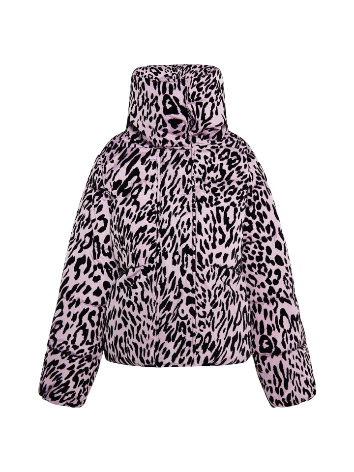 Damen Steppjacke Mit Leo-Print in Mauve Leo
