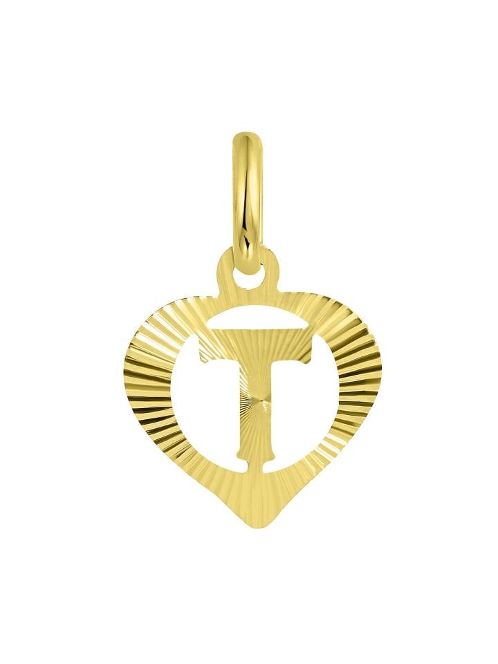 375 Gold Anhänger "Buchstabe T" Buchstabe