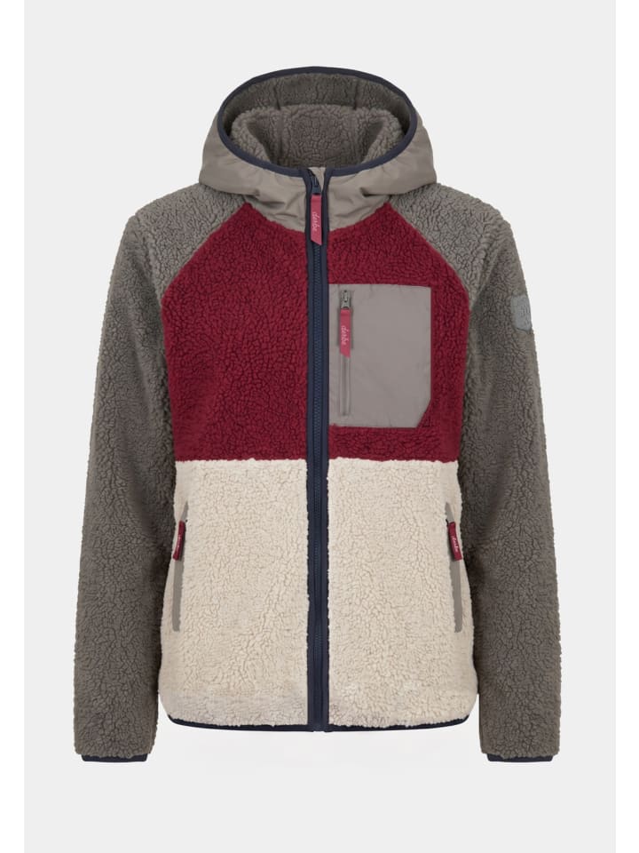 Fleecejacke Kuschelby Colorblocking in morel/rhubarb