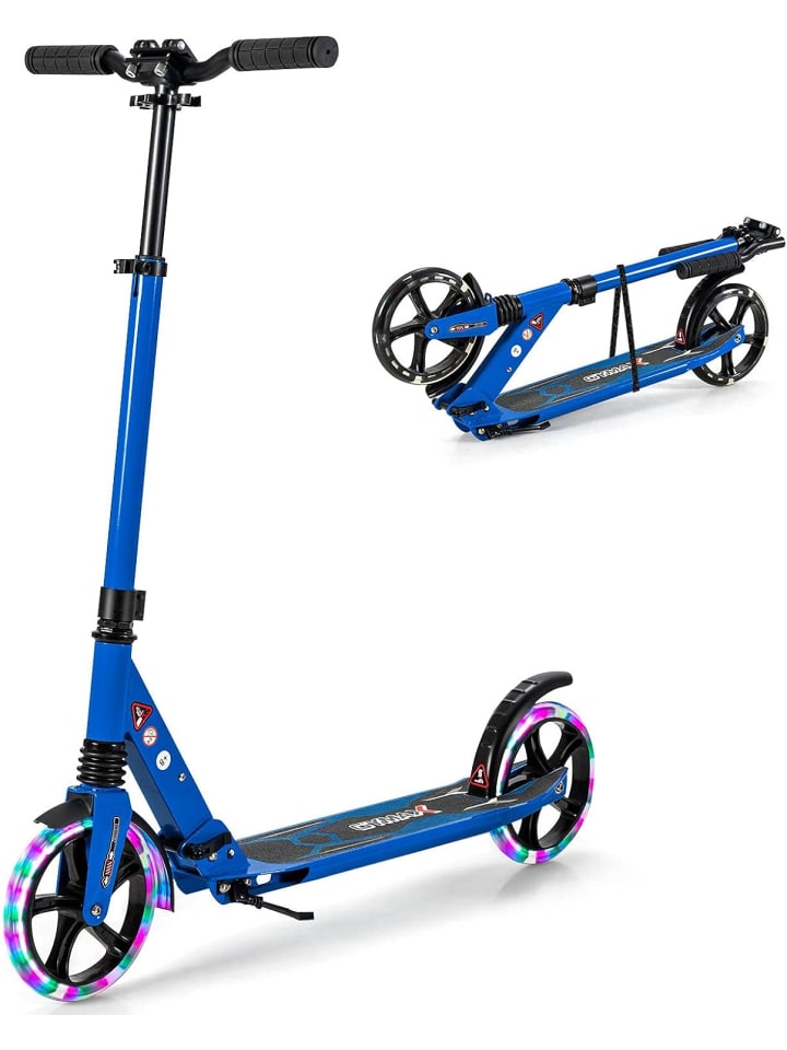 Kinder Roller klappbar mit Leuchten in Blau