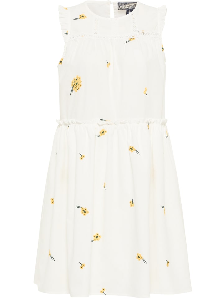 Damen Midikleid in Wollweiss Gelb