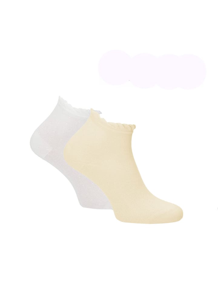 Sneaker-Söckchen Quarter Dots in white und softlemon