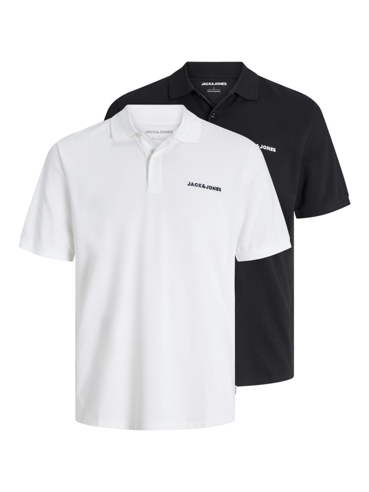 2er-Pack Poloshirt in Black