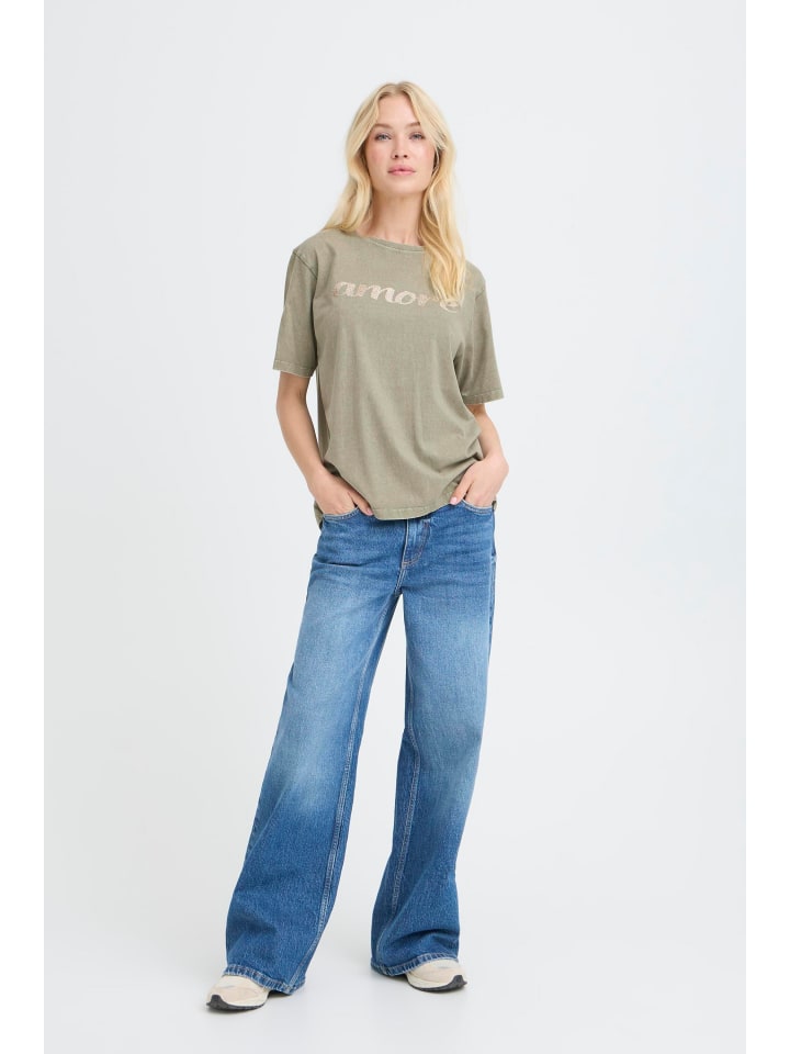 Kurzarm-Bluse BYSOLKO Relaxed fit in Vetiver