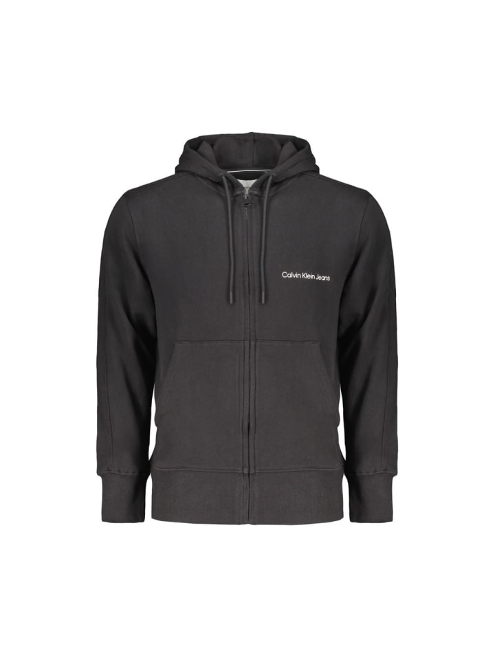 Schwarz Baumwolle Herren Pullover mit Kapuze und Zentral Taschen